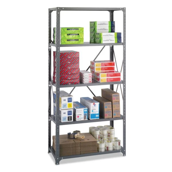 Safco Commercial Steel Shelving Unit, Five-Shelf, 36w X 18d X 75h, Dark Gray 2 Safco Commercial Steel Shelving Unit, Five-Shelf, 36w X 18d X 75h, Dark Gray - Image 2