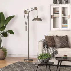 Neo Solid Wheel Pulley System Floor Lamp With Metal Shade In Aged Steel/Aged Steel 8 Neo Solid Wheel Pulley System Floor Lamp With Metal Shade In Aged Steel/Aged Steel -office furniture sale b0f22d81aaa5e163a125296fb42892366c