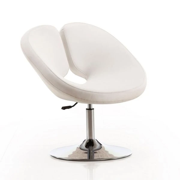 Perch Adjustable Faux Leather Chair In White And Polished Chrome 1 Perch Adjustable Faux Leather Chair In White And Polished Chrome