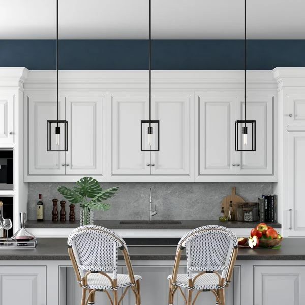 Cuadro 6" Wide Open-Framed Pendant In Blackened Bronze/No Shade 2 Cuadro 6" Wide Open-Framed Pendant In Blackened Bronze/No Shade - Image 2