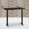 Stiles 30'' X 48'' Rectangular Black Laminate Table Top With 5'' X 22'' Bar Height Table Bases