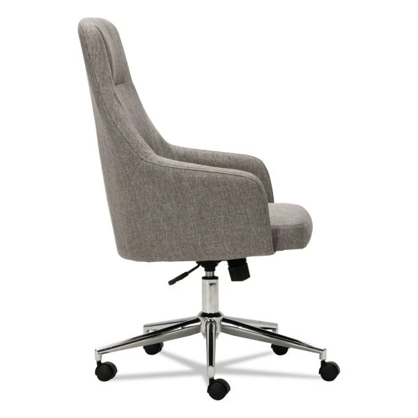 Alera Captain Series High-Back Chair, Supports Up To 275 Lb, 17.1" To 20.1" Seat Height, Gray Tweed Seat/Back, Chrome Base 2 Alera Captain Series High-Back Chair, Supports Up To 275 Lb, 17.1" To 20.1" Seat Height, Gray Tweed Seat/Back, Chrome Base - Image 2