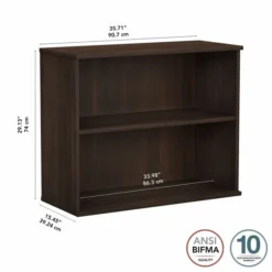 Bush Business Furniture Hybrid Small 2 Shelf Bookcase In Black Walnut -office furniture sale b19453285ea3e31133b5b66e2efa37cd04