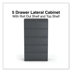 Alera Lateral File, 5 Legal/Letter/A4/A5-Size File Drawers, Charcoal, 36" X 18.63" X 67.63" -office furniture sale b1aeb90659981b91e86e88f227914ed276