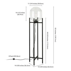 Edison 55" Tall Floor Lamp With Glass Shade In Blackened Bronze/Clear -office furniture sale b1de010f5ecba010ed0805f570ea676e46