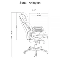 Serta Smart Layers Arlington AIR Ergonomic Bonded Leather High-Back Executive Chair, Dark Gray/Silver -office furniture sale b1e71e17b20088806bfe7141ced06ea3ef 1