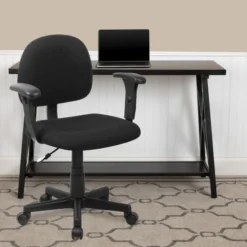 Flash Furniture Low Back Ergonomic Task Chair With Height Adjustable Arms