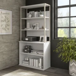 Bush Business Furniture Hybrid 36W Bookcase Hutch In White -office furniture sale b25694dcf1abd13a72ff9c78f5bb1de60b