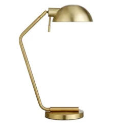 Lamont 20.75" Tall Table Lamp With Metal Shade In Brass/Brass
