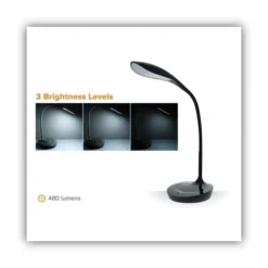 Bostitch Konnect Gooseneck Desk Lamp, Black -office furniture sale b25f6daddd6cbc523e43484b95a75e2ff5