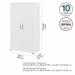 Bush Business Furniture Universal Tall Storage Cabinet With Doors And Shelves In White -office furniture sale b272796b78bd0c37d5927de9d6a54952c7