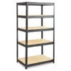 Safco Boltless Steel/Particleboard Shelving, Five-Shelf, 36w X 24d X 72h, Black