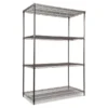 Alera Wire Shelving Starter Kit, Four-Shelf, 48w X 24d X 72h, Black Anthracite