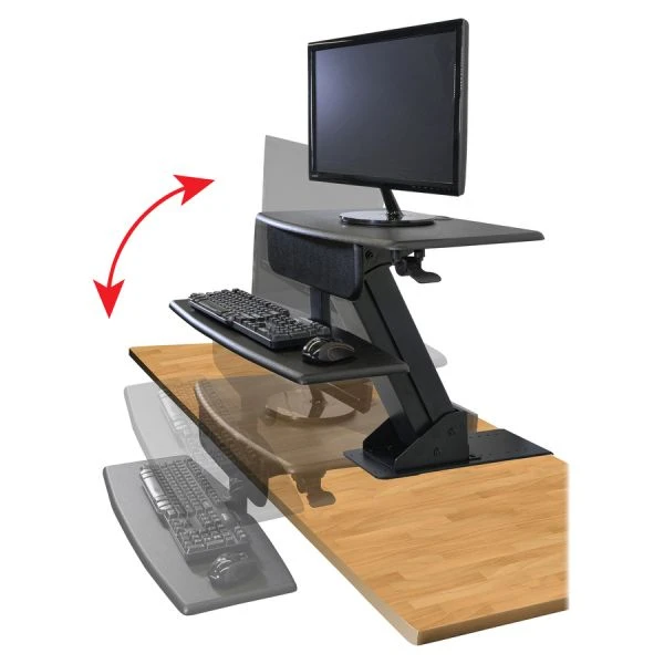 Kantek Desk Clamp On Sit To Stand Workstation Black 5 Kantek Desk Clamp On Sit To Stand Workstation Black - Image 5