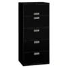 HON 600 Series Five-Drawer Lateral File, Letter/Legal/A4, 30w X 18d, Black