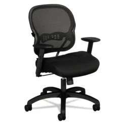 HON Wave Mesh Mid-Back Task Chair, Supports Up To 250 Lb, 18" To 22.25" Seat Height, Black