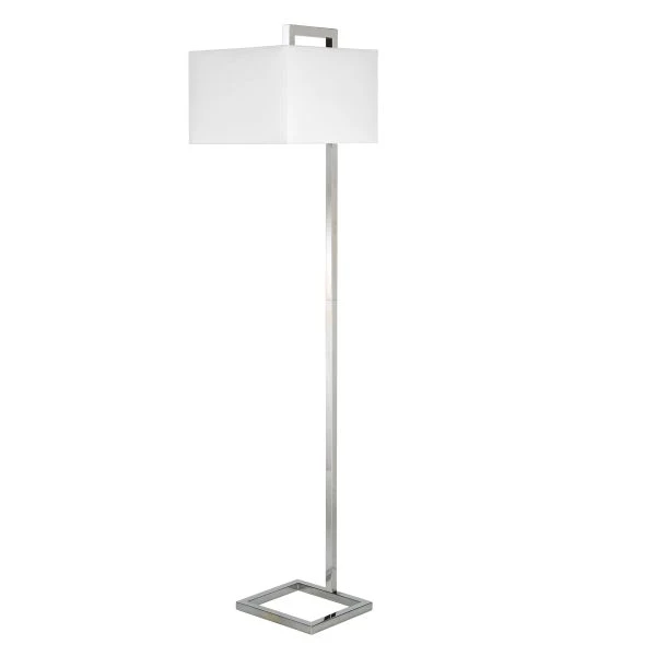 Grayson 68" Tall Floor Lamp With Fabric Shade In Polished Nickel/White 1 Grayson 68" Tall Floor Lamp With Fabric Shade In Polished Nickel/White