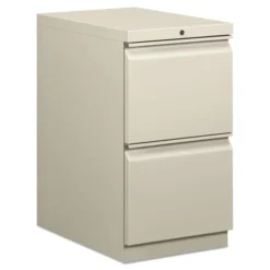 HON Brigade Mobile Pedestal, Left Or Right, 2 Letter-Size File Drawers, Light Gray, 15" X 22.88" X 28"