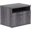 Lorell Relevance Series Charcoal Laminate Office Furniture Credenza - 2-Drawer