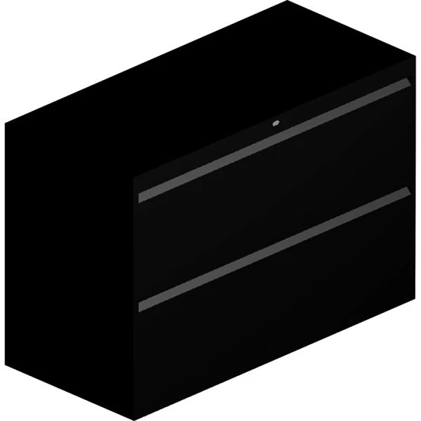 HON Brigade 800 Series Lateral File, 2 Legal/Letter-Size File Drawers, Black, 42" X 18" X 28" 2 HON Brigade 800 Series Lateral File, 2 Legal/Letter-Size File Drawers, Black, 42" X 18" X 28" - Image 2
