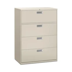 HON 600 Series Four-Drawer Lateral File, Letter/Legal/A4, 42w X 18d, Light Gray
