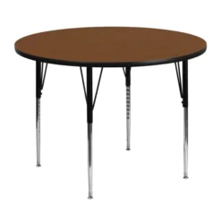 Flash Furniture 48'' Round Activity Table With 1.25'' Thick High Pressure Oak Laminate Top And Standard Height Adjustable Legs