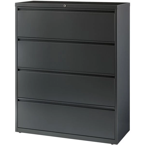 Lorell 4 Drawer Lateral File, Legal/Letter/A4, 42" Wide, Charcoal 3 Lorell 4 Drawer Lateral File, Legal/Letter/A4, 42" Wide, Charcoal - Image 3