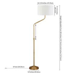 Callum Height-Adjustable Floor Lamp With Fabric Shade In Brushed Brass/White -office furniture sale b5271cb35c98a76d0e92425f325ac37ad8