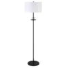 Avery 63" Tall Floor Lamp With Fabric Shade In Blackened Bronze/White