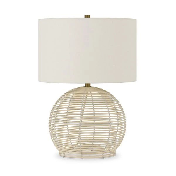 Bryn 21.5" Tall Rattan Table Lamp With Fabric Shade In Rattan/White 1 Bryn 21.5" Tall Rattan Table Lamp With Fabric Shade In Rattan/White