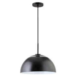 Jordyn 16" Wide Pendant With Metal Shade In Matte Black
