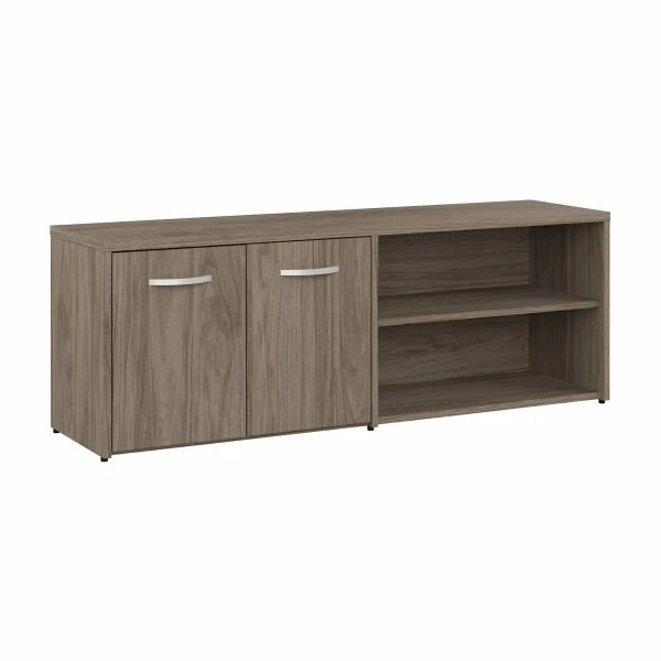 Bush Business Furniture Hybrid Low Storage Cabinet With Doors And Shelves In Modern Hickory 1 Bush Business Furniture Hybrid Low Storage Cabinet With Doors And Shelves In Modern Hickory