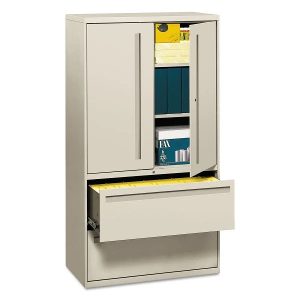 HON 700 Series Lateral File W/Storage Cabinet, Letter/Legal, 36w X 18d, Light Gray 1 HON 700 Series Lateral File W/Storage Cabinet, Letter/Legal, 36w X 18d, Light Gray