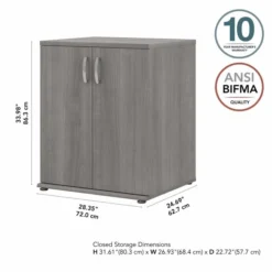 Bush Business Furniture Universal Floor Storage Cabinet With Doors And Shelves In Platinum Gray -office furniture sale b5cd3717c8f4196fde40d7f2258ae19954