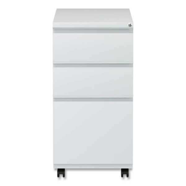Alera File Pedestal With Full-Length Pull, Left/Right, 3-Drawers: Box/Box/File, Legal/Letter, Light Gray, 14.96" X 19.29" X 27.75" 4 Alera File Pedestal With Full-Length Pull, Left/Right, 3-Drawers: Box/Box/File, Legal/Letter, Light Gray, 14.96" X 19.29" X 27.75" - Image 4