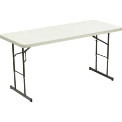 SKILCRAFT Folding Table - Rectangle Top - 72" Table Top Width X 30" Table Top Depth - Assembly Required - Platinum - High-density Polyethylene (HDPE) - TAA Compliant 6 SKILCRAFT Folding Table - Rectangle Top - 72" Table Top Width X 30" Table Top Depth - Assembly Required - Platinum - High-density Polyethylene (HDPE) - TAA Compliant -office furniture sale b66ed6df54a1feb31d2979863aabbfda3e