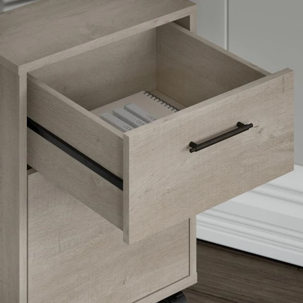 Bush Furniture Key West 2 Drawer Mobile File Cabinet In Washed Gray 3 Bush Furniture Key West 2 Drawer Mobile File Cabinet In Washed Gray - Image 3