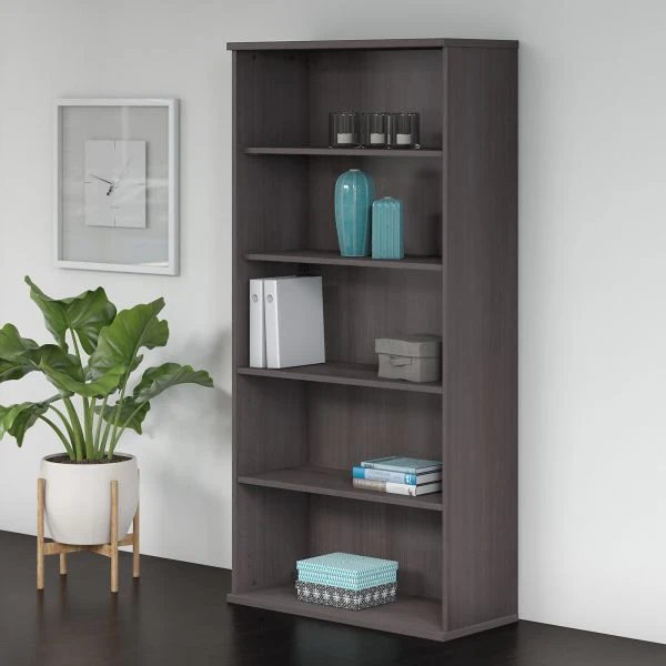 Bush Business Furniture Studio C 5 Shelf Bookcase In Storm Gray 3 Bush Business Furniture Studio C 5 Shelf Bookcase In Storm Gray - Image 3