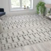 Beth Geometric Bohemian Low Pile Rug - 8' X 10' - Ivory/Gray Polyester