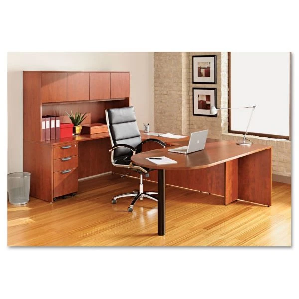 Alera Valencia Series D-Top Desk, 71" X 35.5" X 29.63", Medium Cherry 2 Alera Valencia Series D-Top Desk, 71" X 35.5" X 29.63", Medium Cherry - Image 2