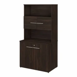 Bush Business Furniture Office 500 36W Tall Storage Cabinet With Doors And Shelves In Black Walnut