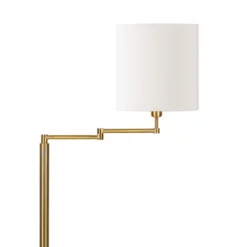 Moby Swing Arm Floor Lamp With Fabric Drum Shade In Brass/White 9 Moby Swing Arm Floor Lamp With Fabric Drum Shade In Brass/White -office furniture sale b742759962d13347e10bb16f9c8ee9dc54