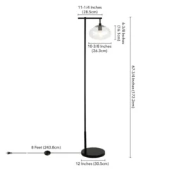 Blume 68" Tall Arc Floor Lamp With Glass Shade In Blackened Bronze/Seeded -office furniture sale b782f6970266e3a665aefe4773fd6cf7ae