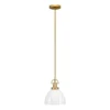 Rockwell 9.5" Wide Pendant With Glass Shade In Brass/White Milk