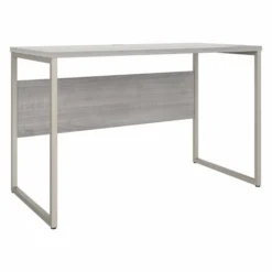 Bush Business Furniture Hybrid 48W X 24D Computer Table Desk With Metal Legs In Platinum Gray