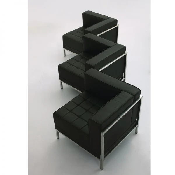 Flash Furniture Contemporary Black Leather Middle Chair 3 Flash Furniture Contemporary Black Leather Middle Chair - Image 3