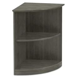 Safco Medina Series Quarter Round Two-Shelf Bookcase, 20w X 20w X 29 1/2h, Gray Steel