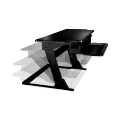 3M Precision Standing Desk, 42" X 23.2" X 6.2" To 20", Black