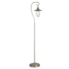 Bay Nautical Floor Lamp With Glass Shade In Brushed Nickel/Clear