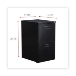 Alera File Pedestal, Left Or Right, 2 Legal/Letter-Size File Drawers, Black, 14.96" X 19.29" X 27.75" -office furniture sale bad27961d5d7bb521eccdbd64de7fee35c